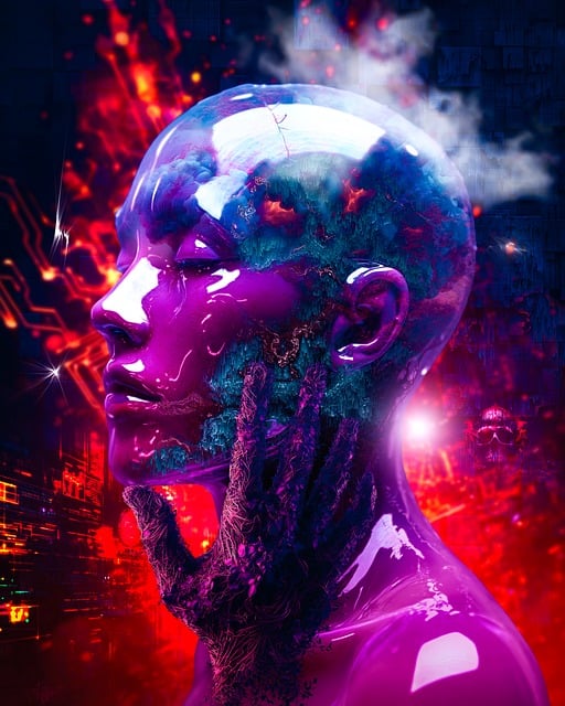 Free cyberpunk surreal abstract illustration