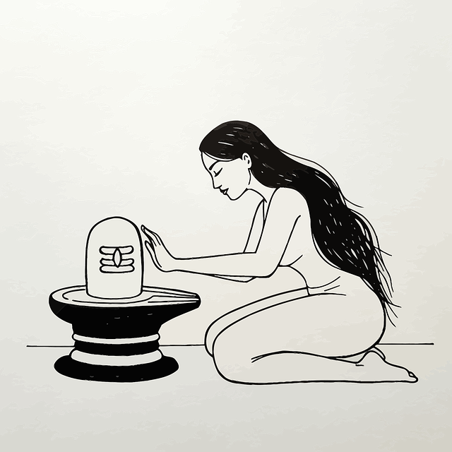 Free ai generated kneeling shiva vector