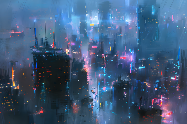 Free ai generated future city sci-fi illustration