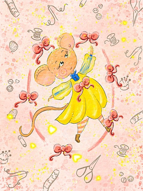 Free mouse cute dress illustration