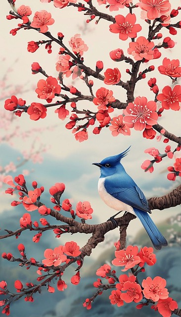Free ai generated bird tree illustration