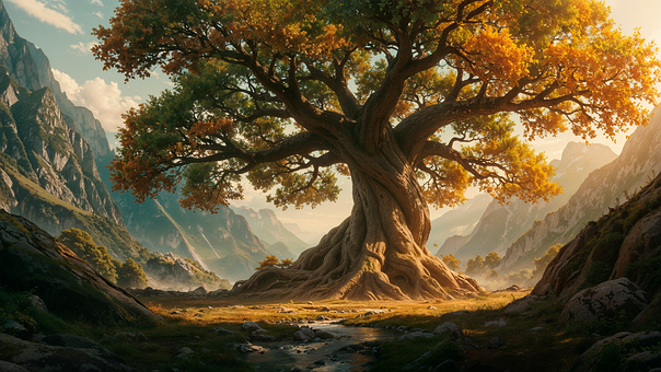 Majestätischer Baum, Herbsttal