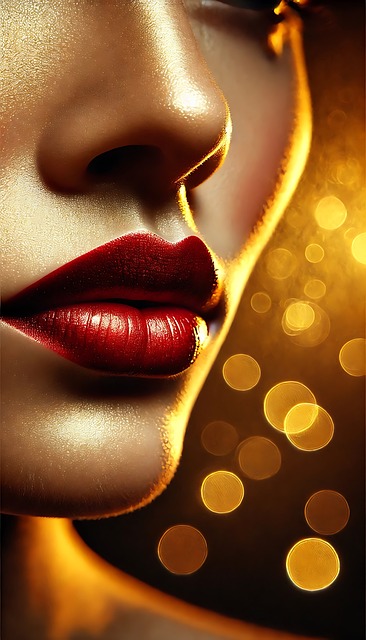 Free ai generated lips red illustration