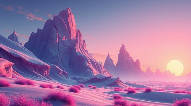 Free Ai Generated Hills illustration and picture