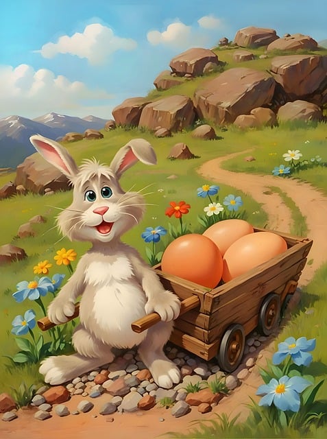 Ai Gerado, Coelho, Ovos, Flores, Páscoa