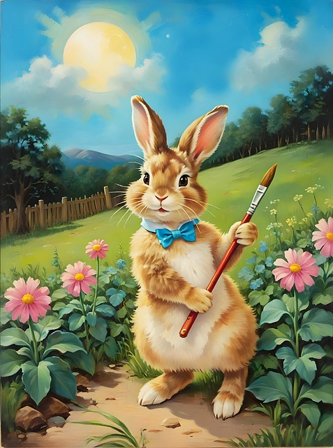 Ai Gerado, Coelho, Ovos, Flores, Páscoa