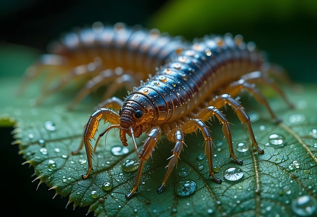 Free ai generated centipede leaf illustration