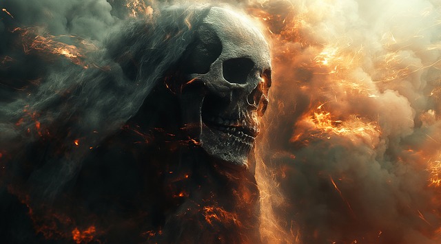 Free skull halloween the head of the illustration