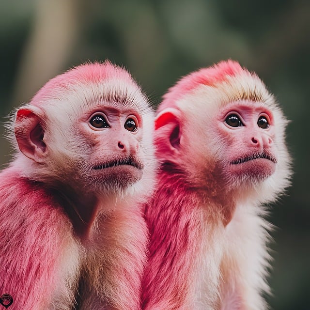 Free Cute Monkeys Pink Monkeys illustration and picture