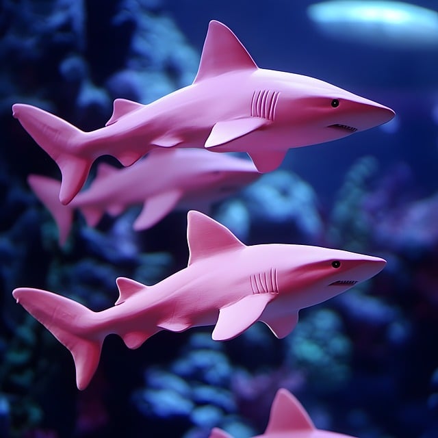 Free Cute Sharks Pink Sharks illustration and picture