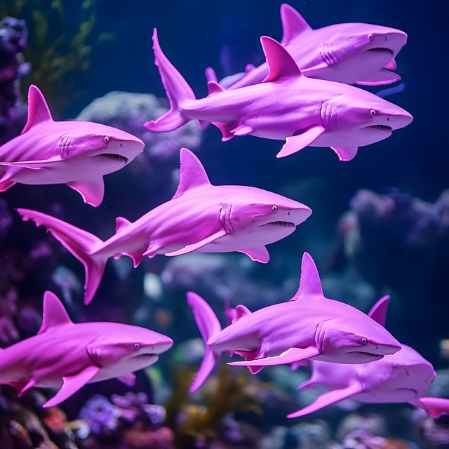 Free Cute Sharks Pink Sharks illustration and picture
