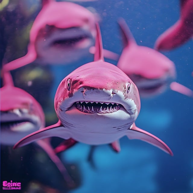 Free Cute Sharks Pink Sharks illustration and picture