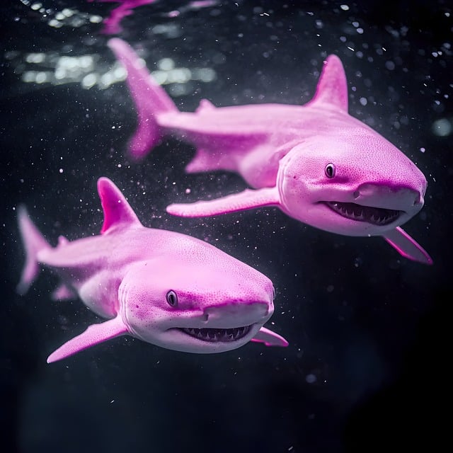 Free Cute Sharks Pink Sharks illustration and picture
