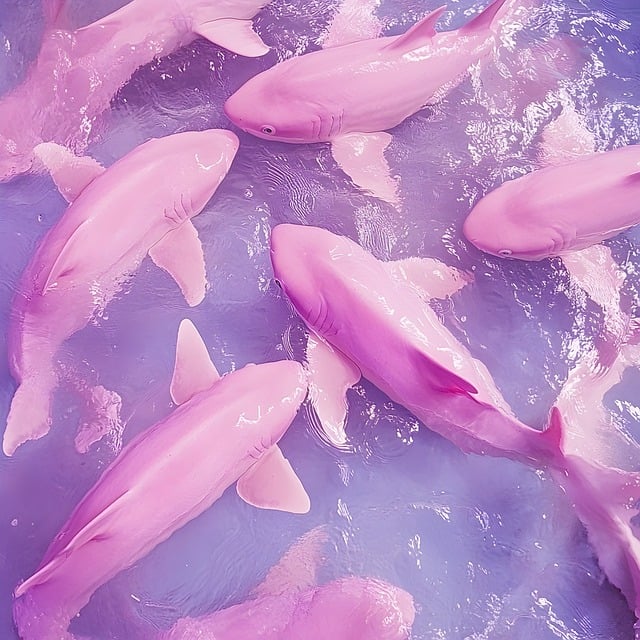 Free Cute Sharks Pink Sharks illustration and picture
