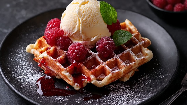 Free waffle ice cream vanilla illustration