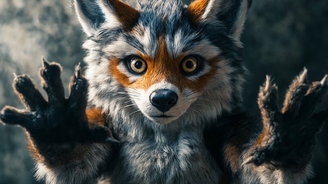 Free creature fur large eyes illustration