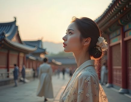 Free Korea Travel Hanbok illustration and picture