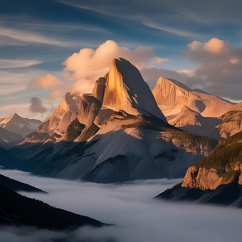 Berge, Dorf, Natur, Alpin, Landschaft