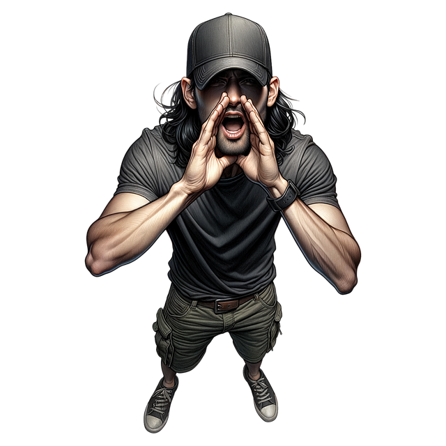 Free man yell angry illustration