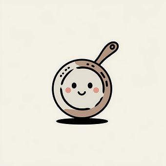 Free Cute Frying Pan Kawaii Kitchen illustration and picture