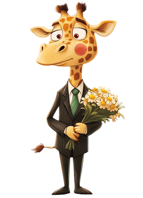 Free giraffe flower nervous illustration