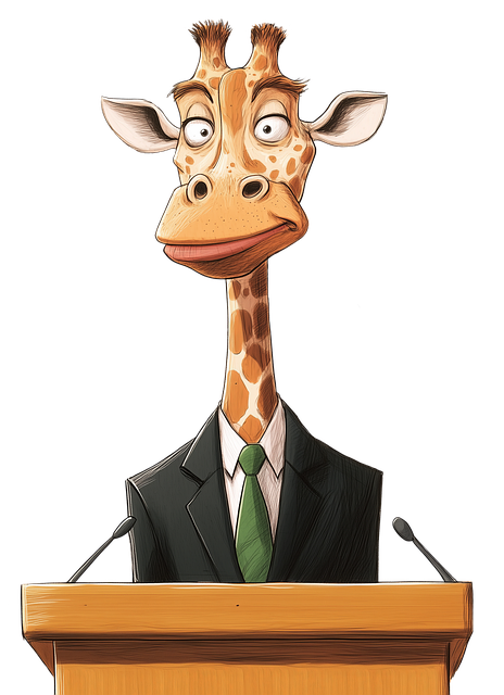 Free giraffe lectern expression illustration