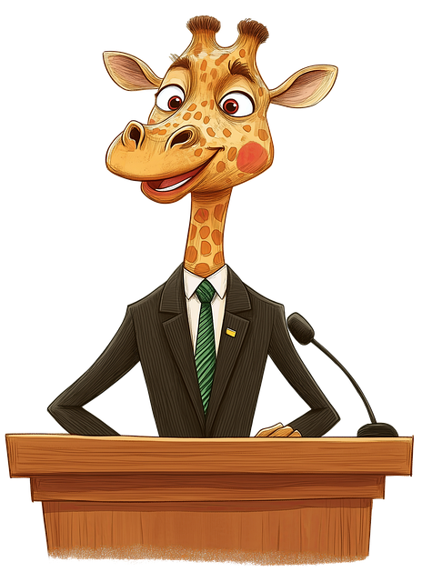 Free giraffe lectern happy illustration