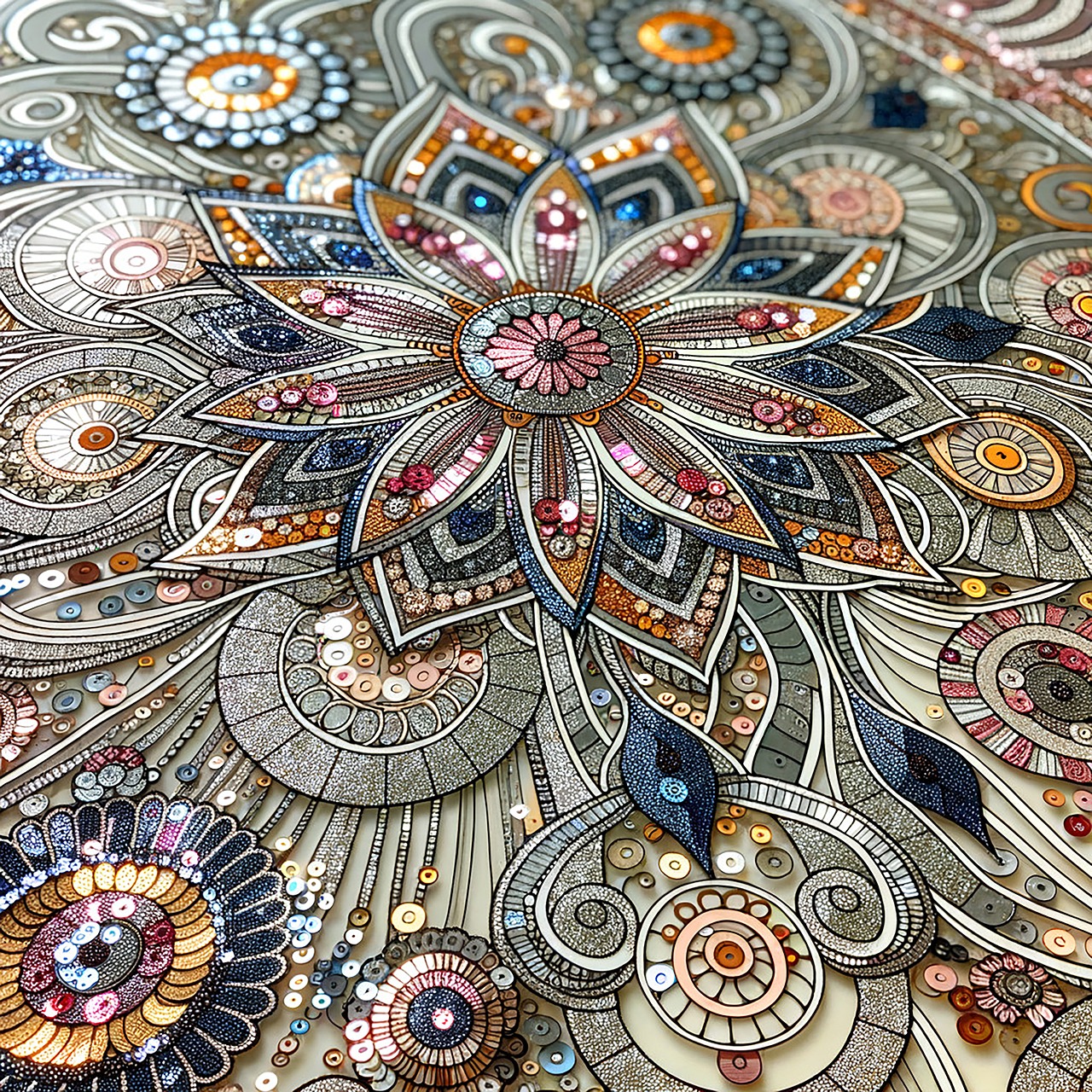 Download free HD stock image of Sequins Decorative Free sequins decorative floral illustration