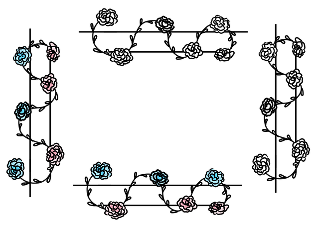Free border floral roses illustration