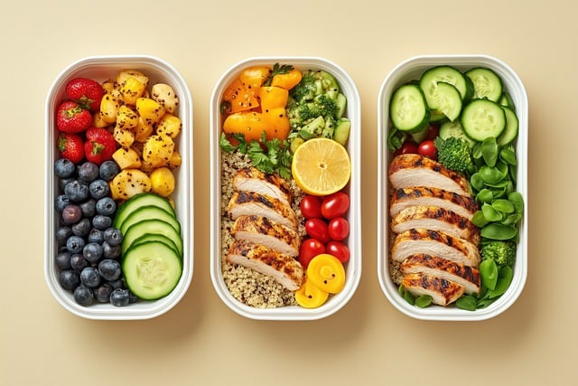 Free healthy chicken vegetables illustration