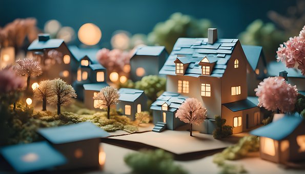 Free Houses Origami illustration and picture