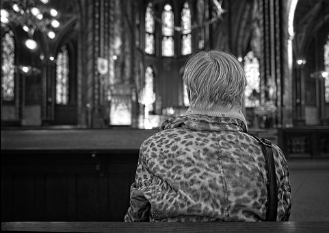 Vrouw, Kerk, Aanbiddingen, Meditatie