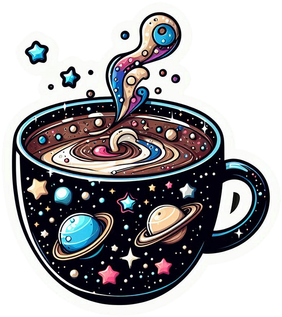 Raum, Zeichnung, Heiß, Becher, Keramik