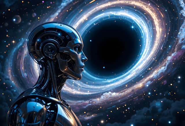 Free ai generated cyborg robot illustration
