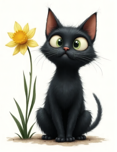 Free cat black cat kitten illustration