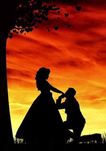 Free proposal couple love illustration
