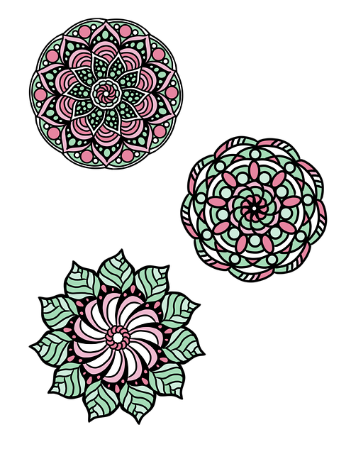 Free mandala stained glass semi transparent illustration