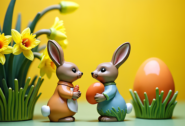 Free easter bunnies rabbits illustration