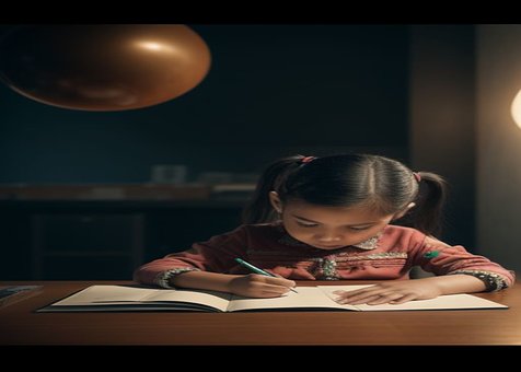Free Girl Desk illustration and picture