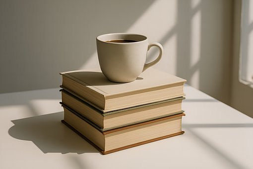 Ai Generert, Kaffe, Bøker, Stable, Kopp