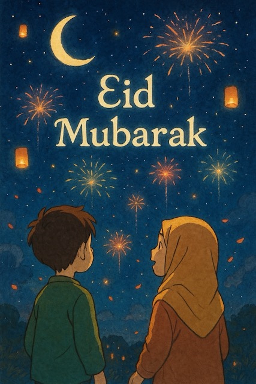Free eid eid mubarak happy eid illustration
