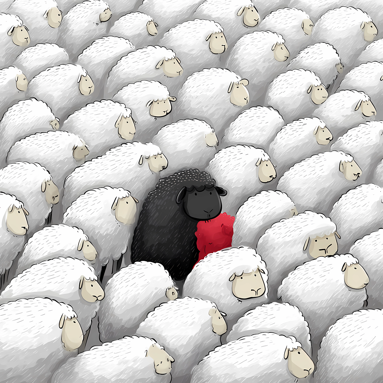 Download Ai Generated Sheep Black Sheep Royalty Free Stock