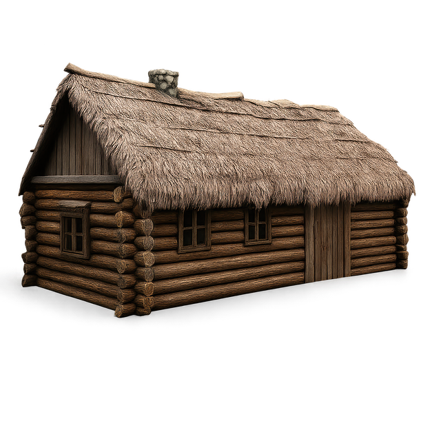 Free log cabin rustic house wooden cottage illustration