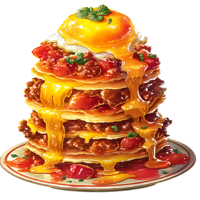 Free ai generated lasagna layers of cheese illustration