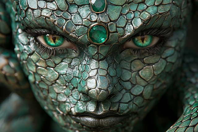 Free woman snake scales illustration