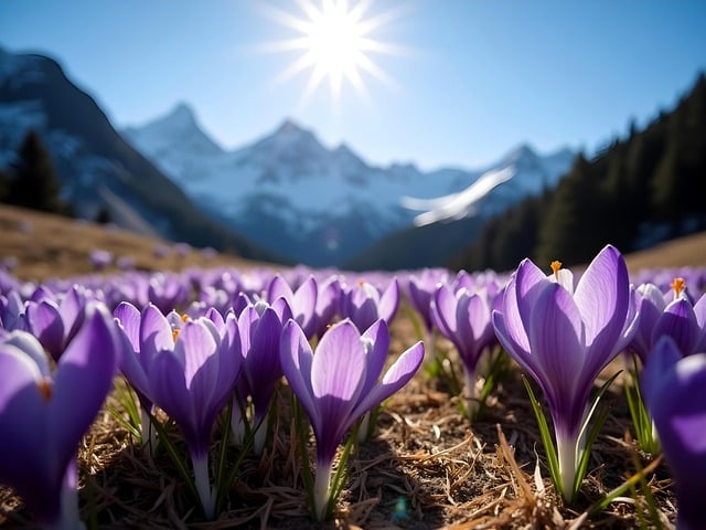 Free crocuses spring flowers illustration
