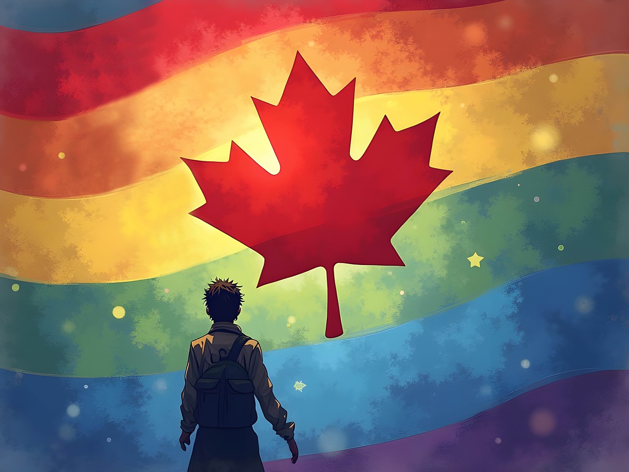 Download free HD stock image of Pride Flag Canada Free pride flag canada maple leaf illustration
