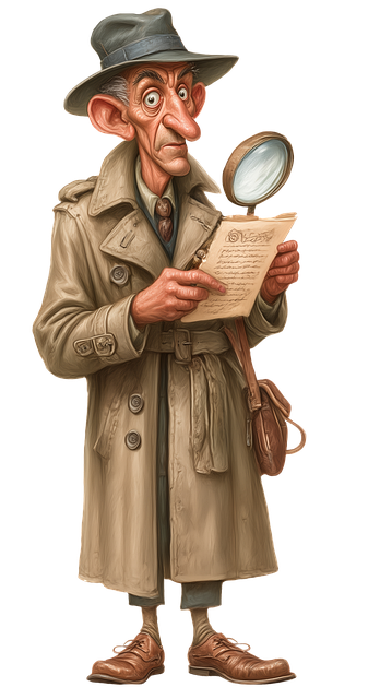 Free detective magnifying glass fun illustration