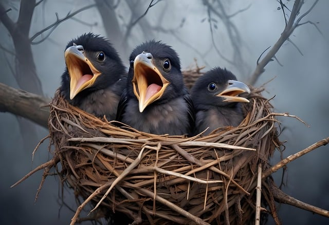 Free ai generated ravens young illustration