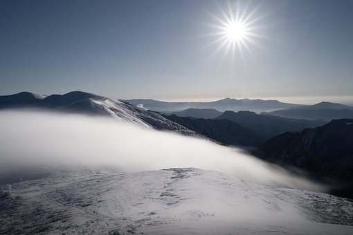산, 풍경, 자연, 눈